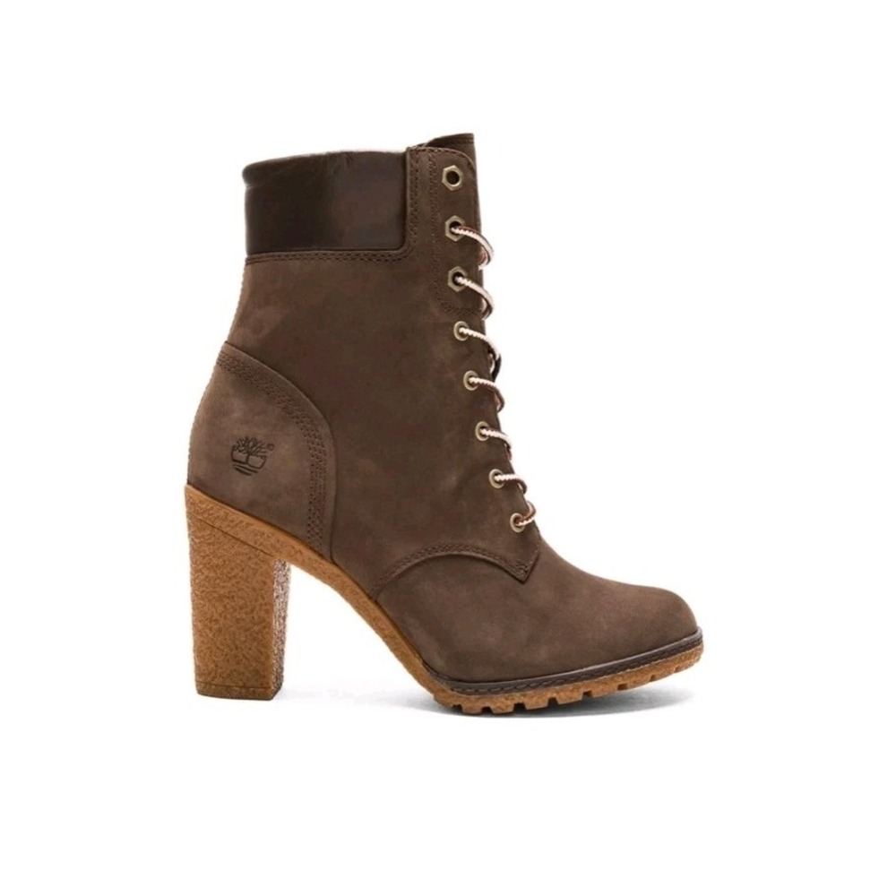 Timberland Glancy Earthkeepers 6" Women's Boots Sz 7.5 Dark Brown Nubuck Leather